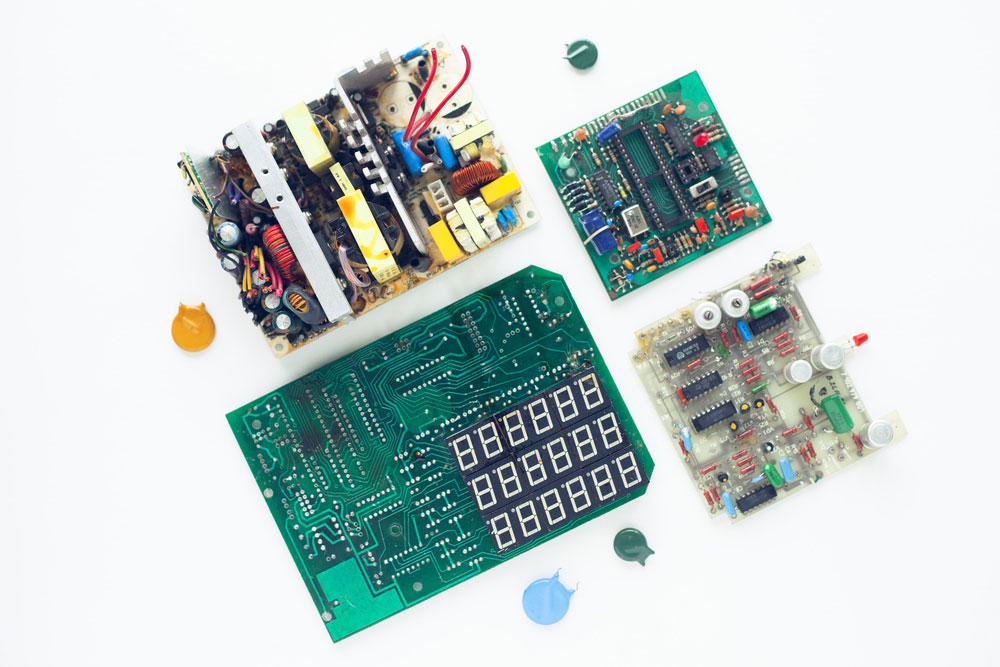 Set of drivers, diodes, capacitors, inductance, and other microelectronics