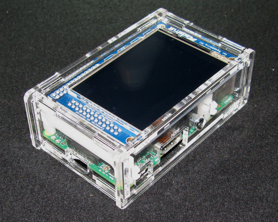 A Raspberry Pi case with a TFT display