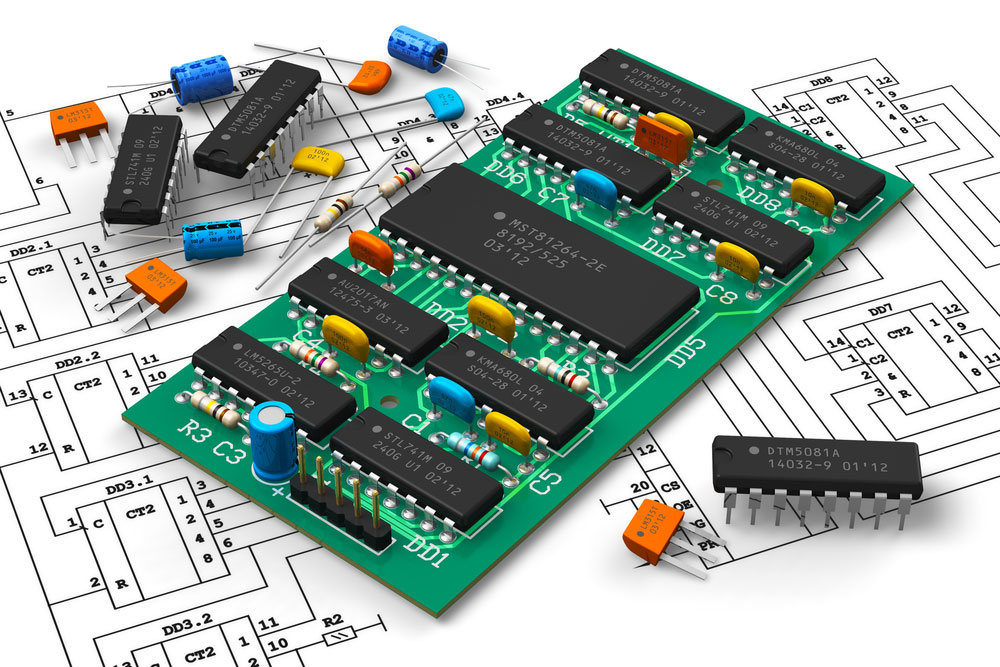 A Digital circuit board with microchips