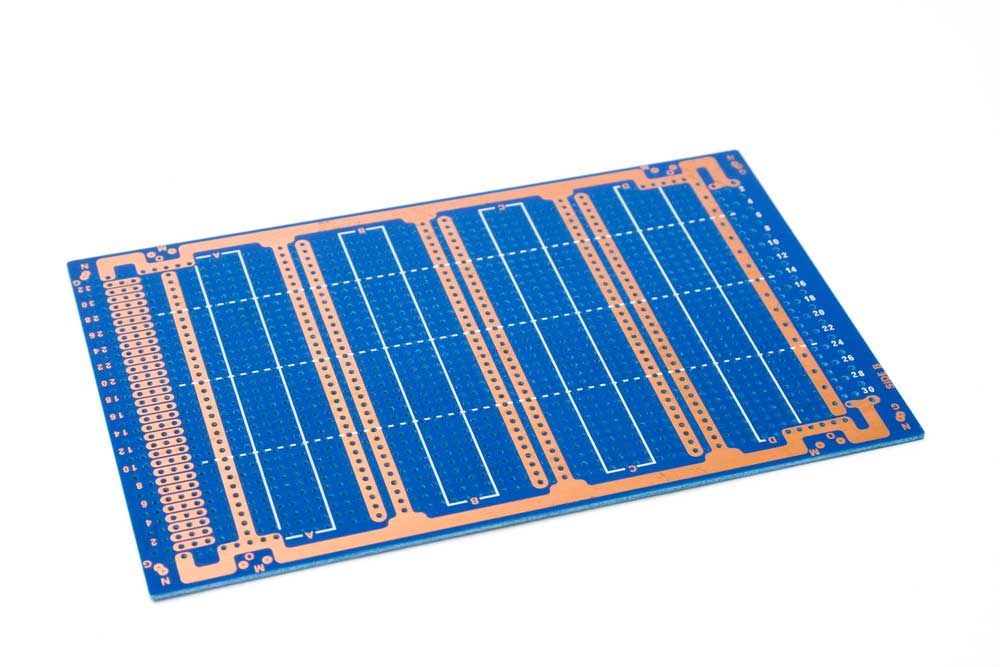 A laminated fiberglass PCB