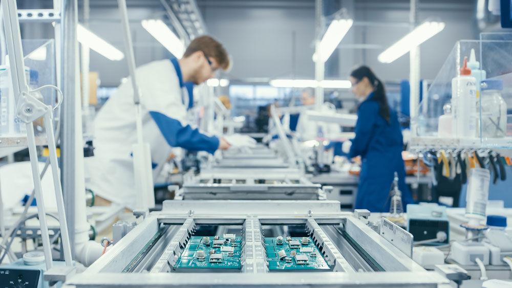A PCB assembly line