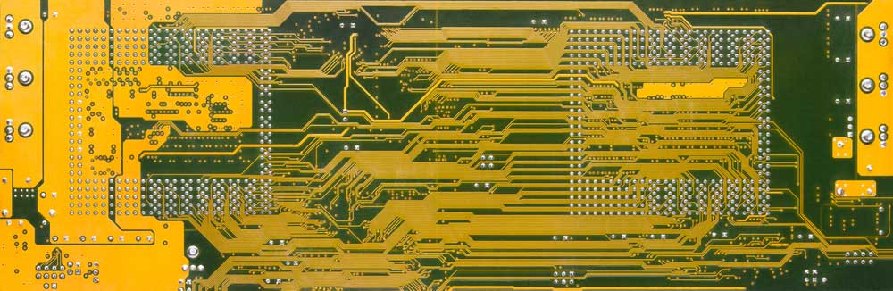 A multilayer PCB with green solder stop mask