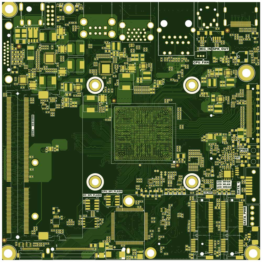 A blank PCB ready for SMT component assembly 