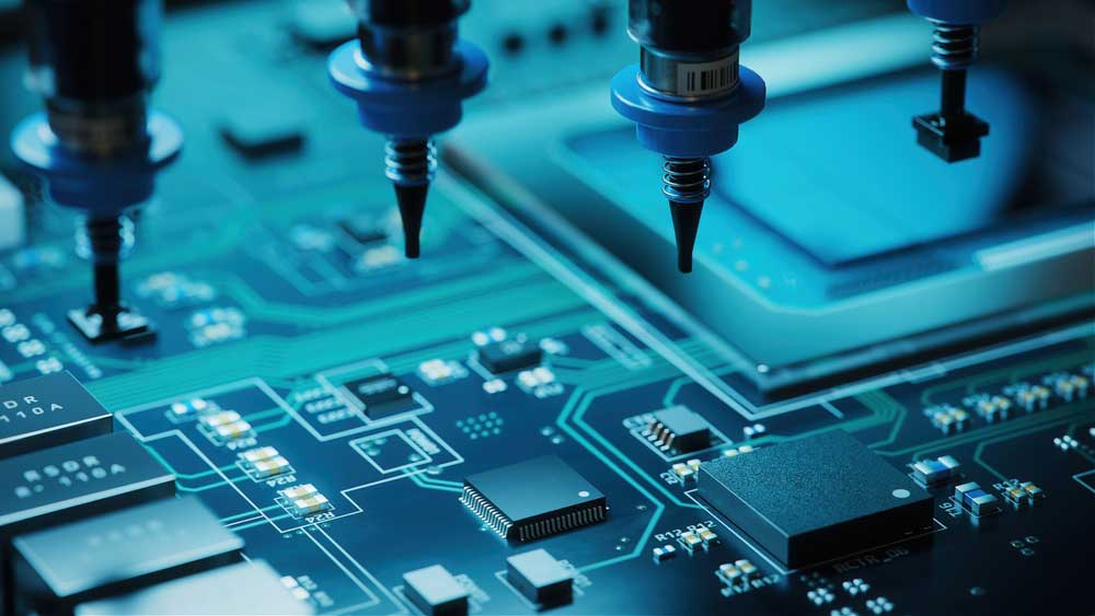 SMT components positioned accurately on a PCB